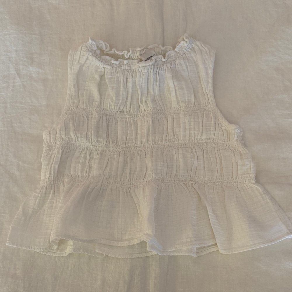 Nordstrom Cream Ruffled Blouse